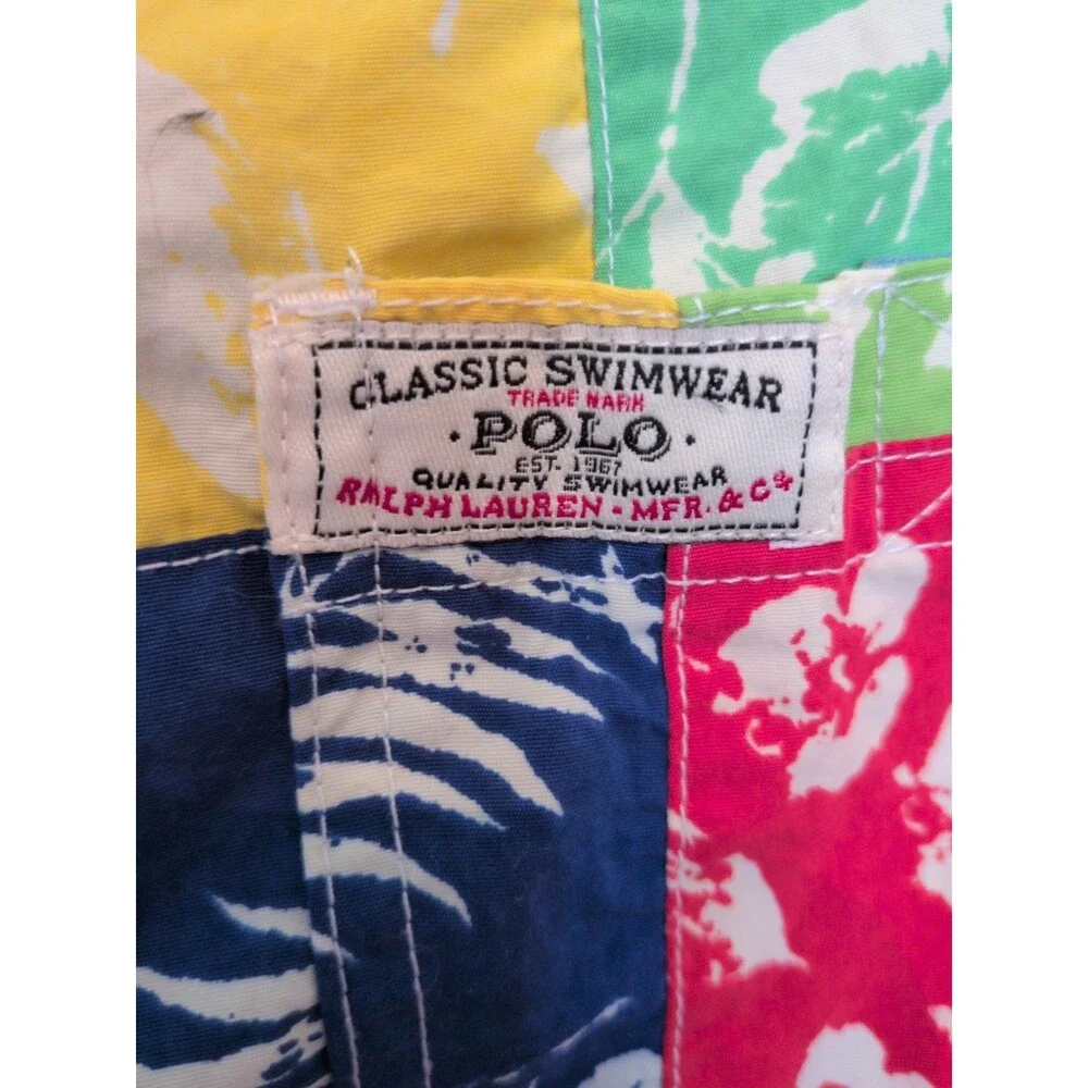 Ralph Lauren Polo Sport Men 40 Patchwork Floral Swim Trunks Shorts Color Block